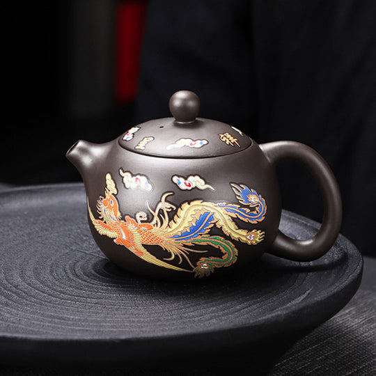 Dragon & Phoenix Color-Shift Chinese Teapot