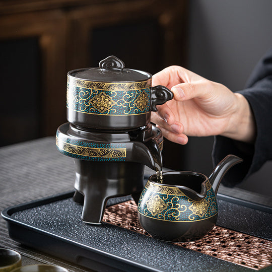 Golden Flower All-Black Tea Set