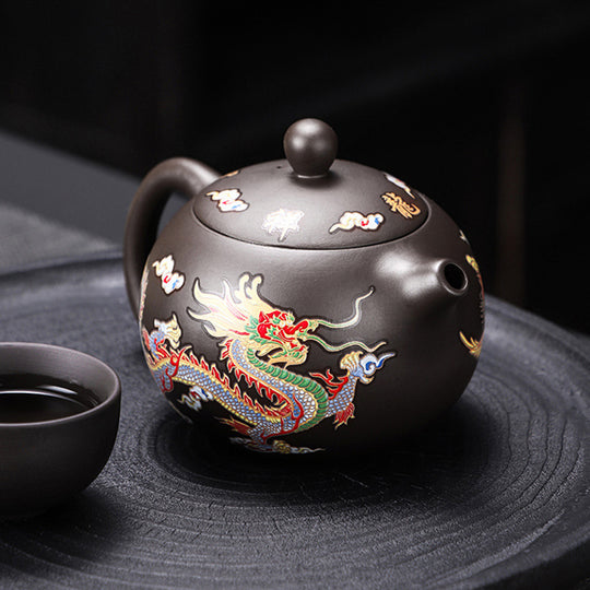 Dragon & Phoenix Color-Shift Chinese Teapot