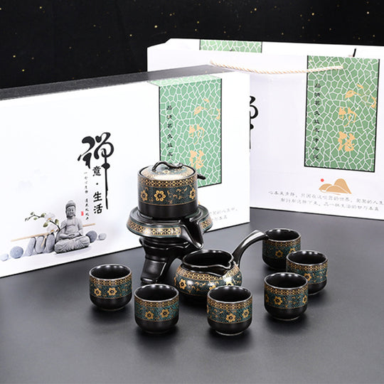 Golden Flower All-Black Tea Set