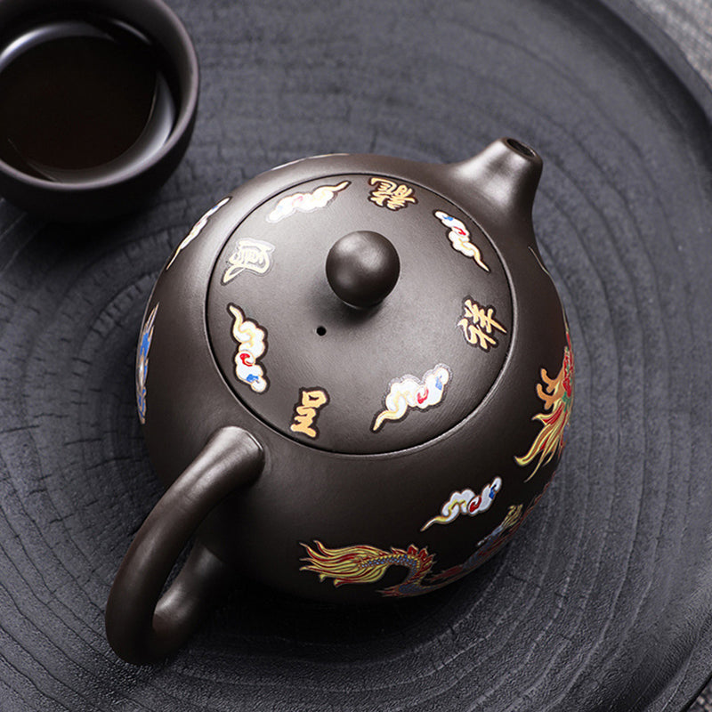 Dragon & Phoenix Color-Shift Chinese Teapot