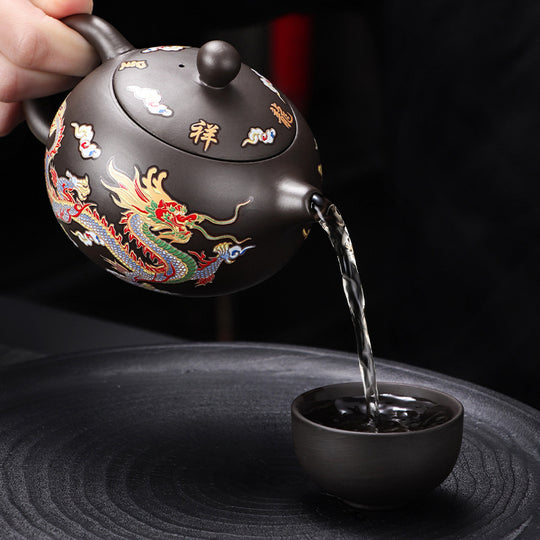 Dragon & Phoenix Color-Shift Chinese Teapot