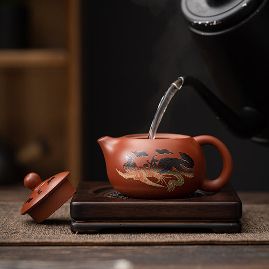 Dragon & Phoenix Color-Shift Chinese Teapot