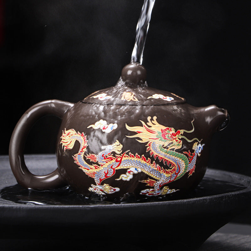 Dragon & Phoenix Color-Shift Chinese Teapot