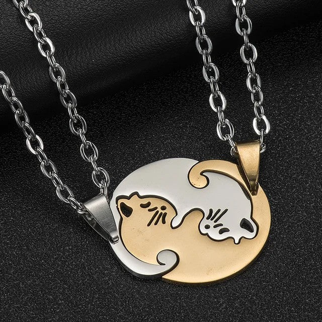 Cuddling Kittens BFF Necklace