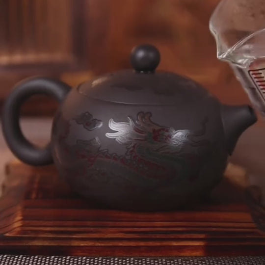 Dragon & Phoenix Color-Shift Chinese Teapot